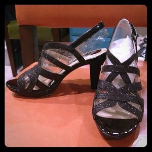 Naturalizer "Delma" Dress Sandals, Black Glitter